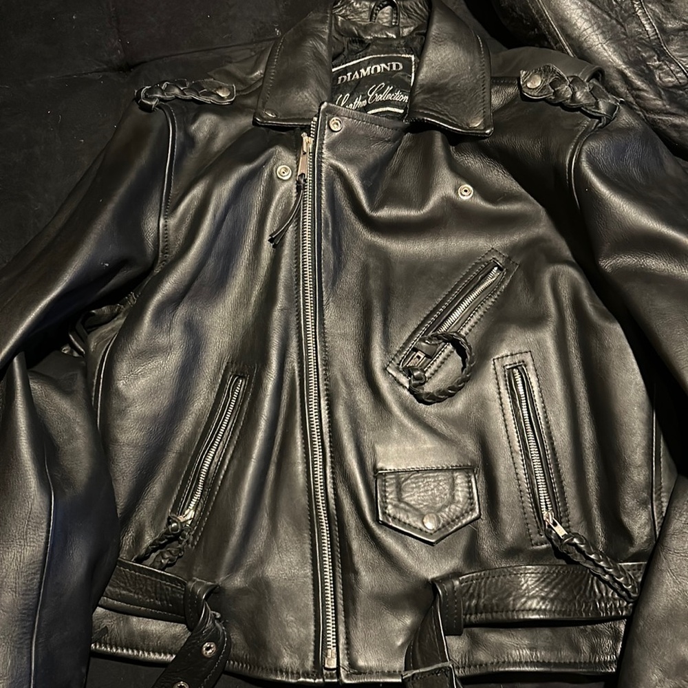 Brand new Diamond leather collection biker jacket